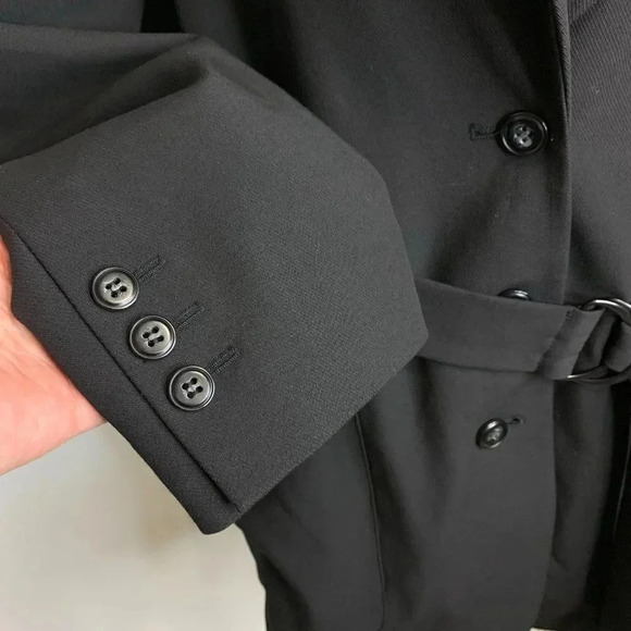 Topshop Black Belted Women's Blazer Jacket Size 8 Polyester Viscose Blend - Picture 6 of 16